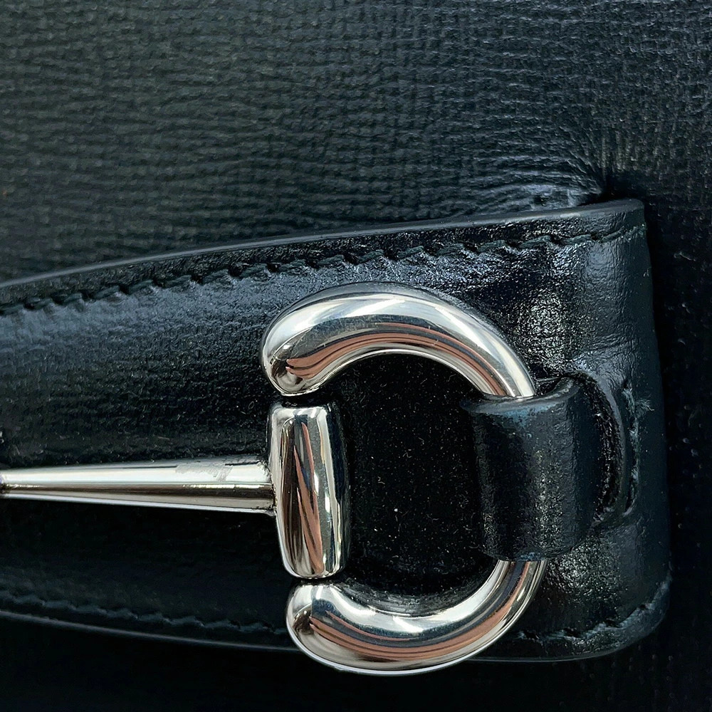 Gucci Shoulder Bag Horsebit Leather Handbag Black - Picture 12 of 12